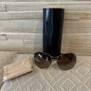 Bulgari Brown Gradient Lens Sunglasses with Gold Frame